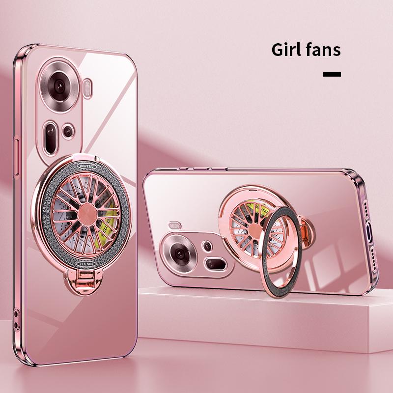 Klare Transparente Beschichtung Gyro Handyhalter Hülle Für OPPO Reno 12 12F 11 11F 10 8 7 Pro Plus 4G 5G Silikonhülle