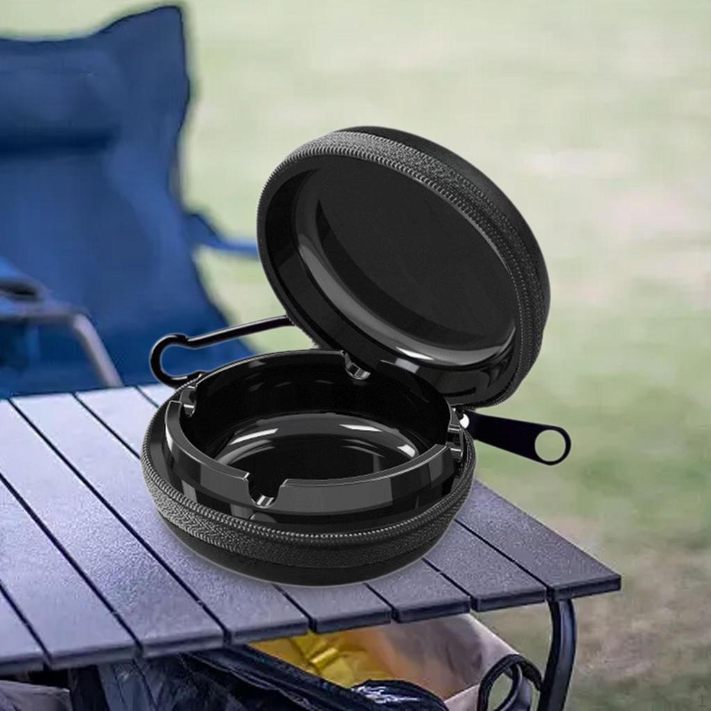 Portable Ashtray Simple Outdoor Hiking Travel Ash Tray for Mountain Climbing Red and White