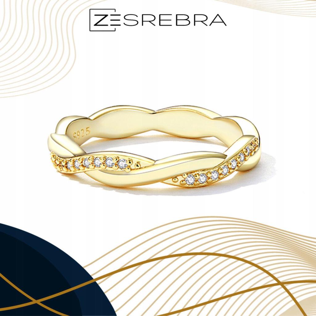 Interwoven Ring, S925, -Plated, Zircons