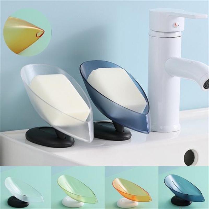 Buy Leaf Soap Box Drain Soap Box Bathroom Shower Soap Holder Dish Storage Tray Bathroom Supplies