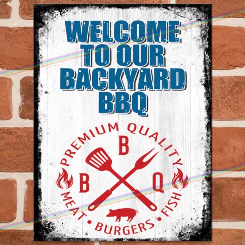 

BACKYARD BBQ Metal Signs Gift Shed Garage Kitchen Garden Patio Bar Tin Sign UKAluminum 20x30cm（7.8x11.8inch）