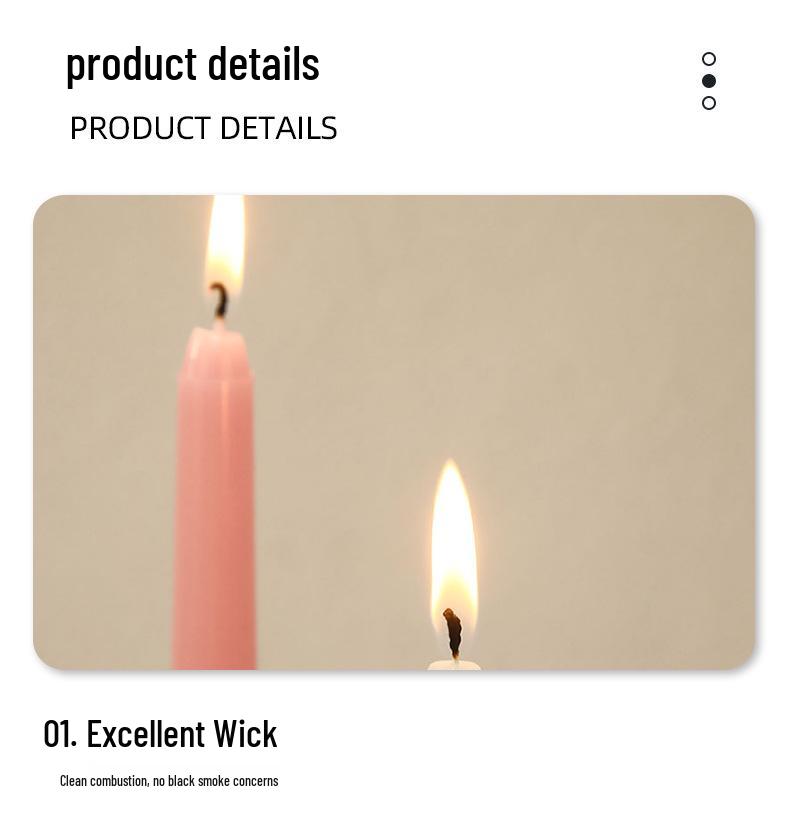 10-inch Dopamine Color Taper Candle for Romantic Weddings and Home Decor