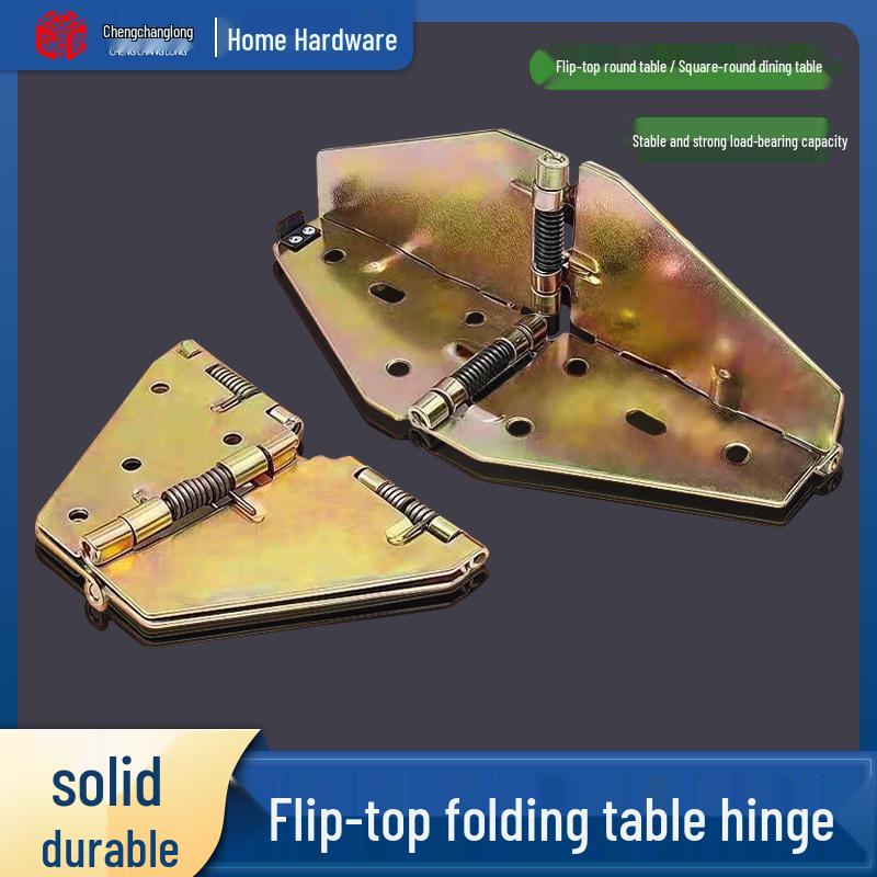 Folding Square-to-Round Dining Table with 180-Degree Flip and Butterfly Hinges