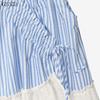 ZANZEA Women V Neck Sleeveless Pleated Striped Lace Hem Casual Tank Tops