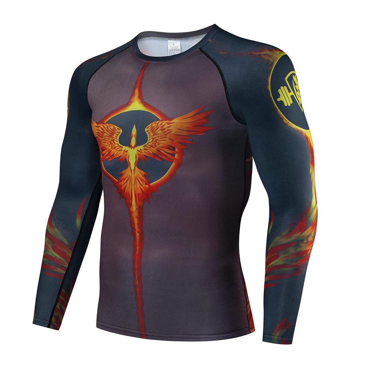 New Fire Phoenix Men s Sports Elastic Fitness Wear Men s Quick-Drying Tights Running Suit Training Fitness Wear M