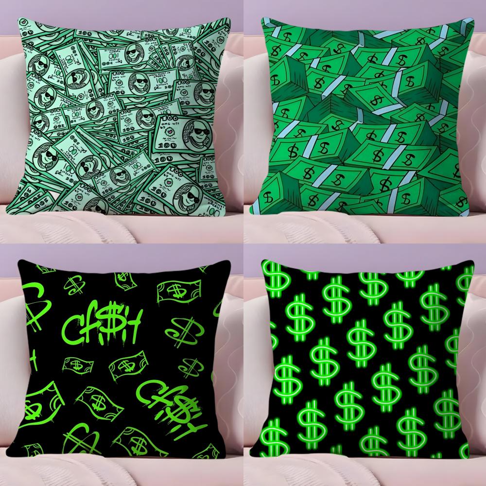 Popular Money Cushion Cover Soft Short Plush DoubleSided Printing Home Decor Machine Washable Pillow Case Gift