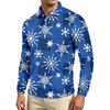 Men's Casual Long Sleeve Neck T-Shirt with Christmas Print for Holiday Party