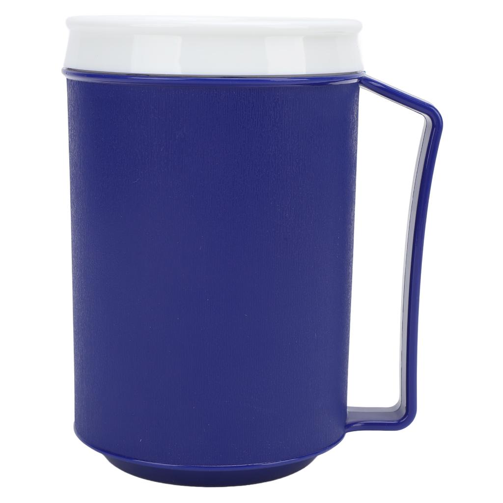 Travel Coffee Cup Blue Color Anti Spill Ergonomic Insulated Camping Mug with Lid for Home and