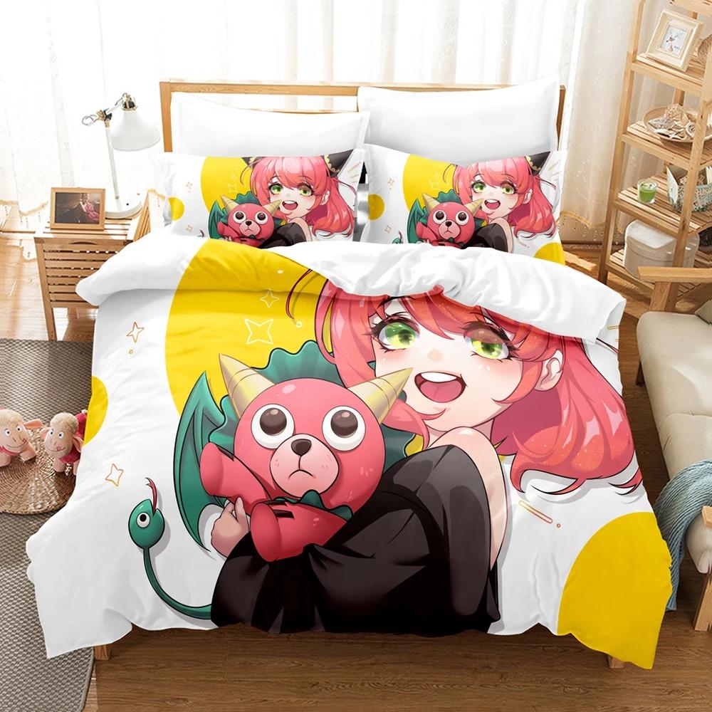 SPY×FAMILY Anime Bedding Set Anya Forger Quilt Cover Single Double Size With Pillowcase Boys Girls Bedspread