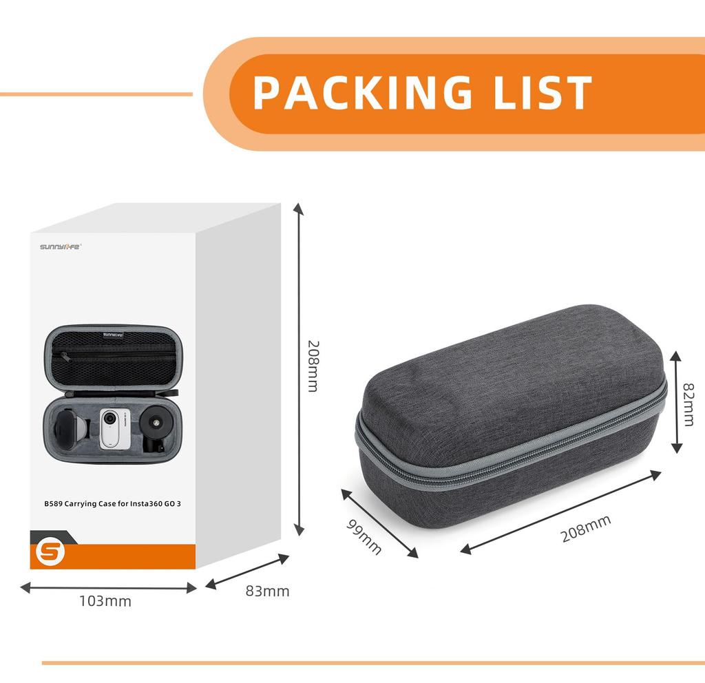 Universelle Tragetasche für GO 3S und GO 3, Großes Fassungsvermögen, Tragbar, Passt für GO3S und GO3 Zubehör (Kleine Größe)