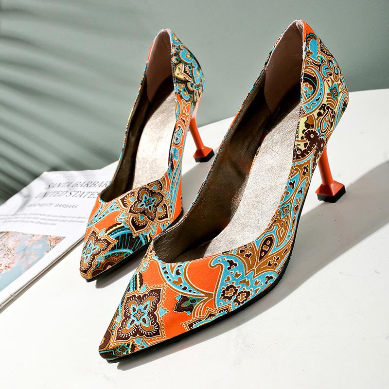 

Женские туфли-лодочки на высоком каблуке, весна-лето, с острым носком, на тонком каблуке, большого размера, универсальные, низкие 48 оранжевый