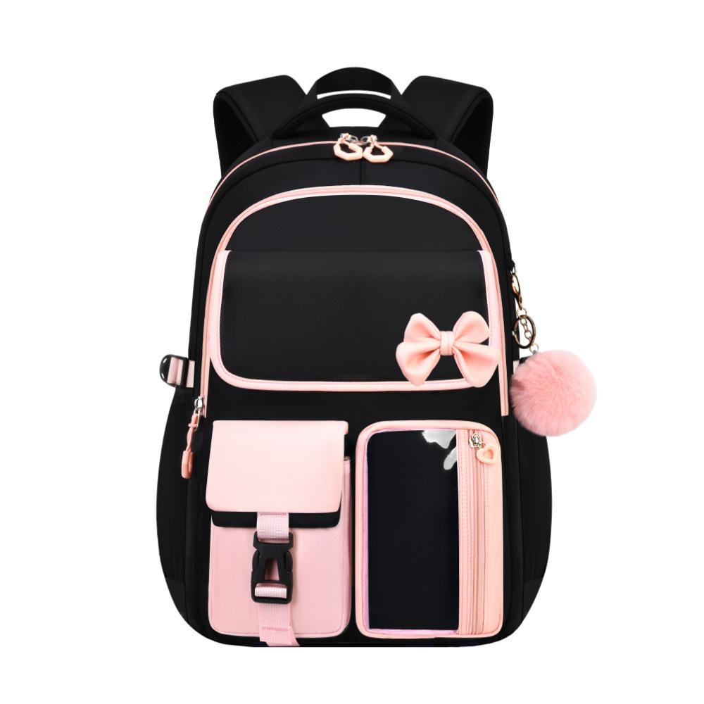 Large Capacity Bow Three-Piece Backpack Set for Girls: Perfect for Junior, Senior High, and College Students