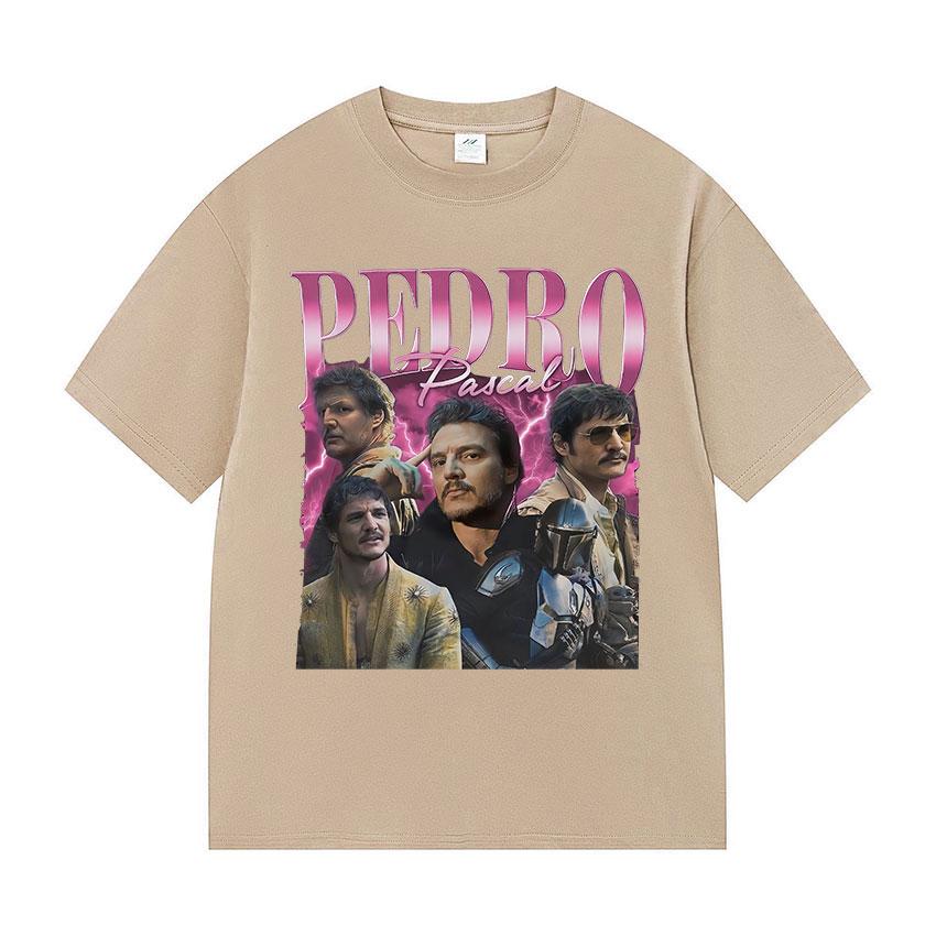 2025 Summer Actor Pedro Pascal Movie Graphic Tshirt Mens Retro Highquality Fashion Clothes 100 Cotton Oversized Tshirt