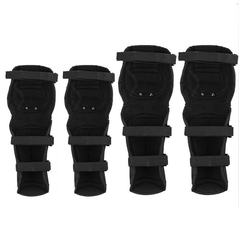 LMoDri 1Set Motorcycle Kneepad Steel Motocross Armor Protective Gear Protector Guards Kit ATV Adults Pads BraceFour-piece