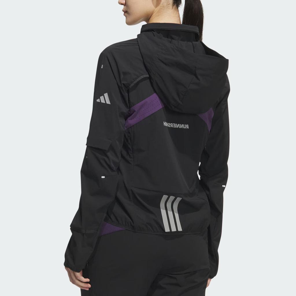 Adidas Breeze Run Reflective Print Removable Sleeve Running Sports Slim Jacket Women Jacket KF4923
