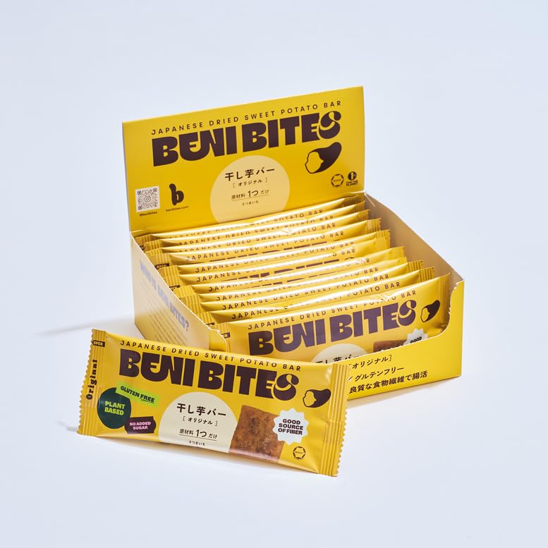 

BENI BITES Батончики из сушеного сладкого картофеля в индивидуальной упаковке (оригинал) Набор из 12 предметов,
