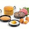 4Pcs/Set Egg Rings Stainless Steel Egg Molds for Frying Round Egg Cooker Ring for Griddle Breakfast Cooking Fried Egg Rings Nonstick Mold