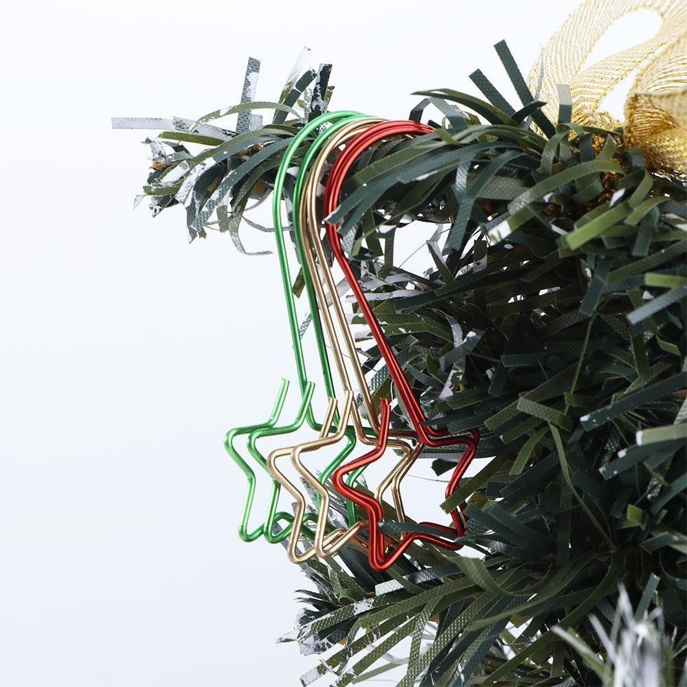 

20Pcs/Pack Rustproof Christmas Pentagram Ornament Hook Metal Xmas Wreath Hanger Festive