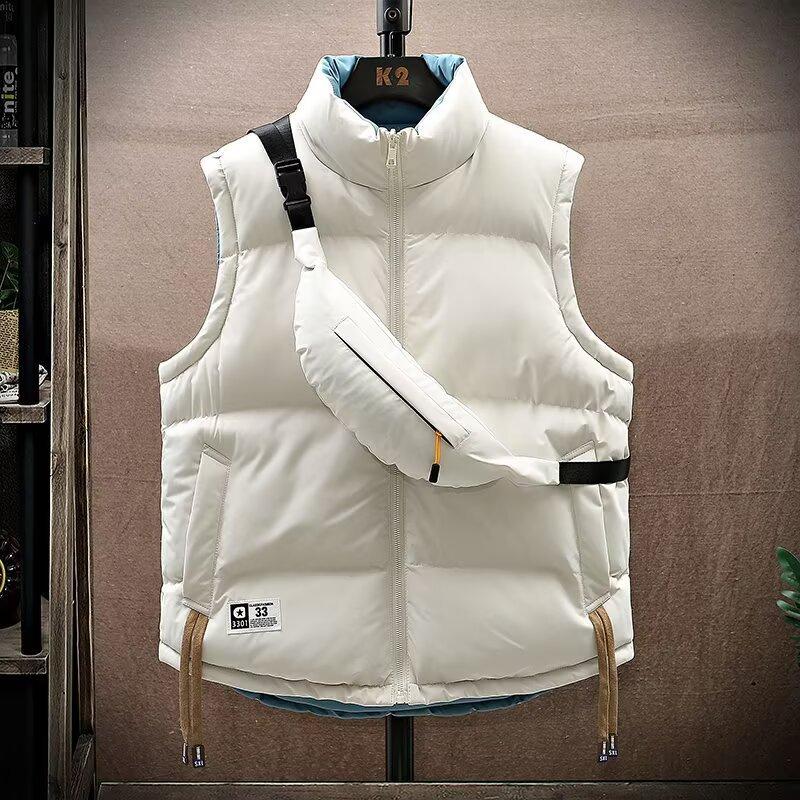 

[С сумкой] Осень и зима универсальный свободный жилет повседневный воротник-стойка теплая куртка модный облегающий модный жилет M