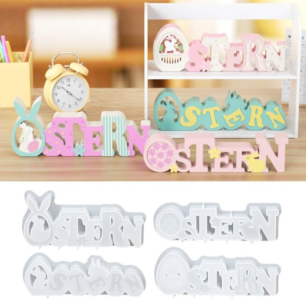 Flexibles Osterbuchstaben-Ornament Antihaft-Hasen-Eierform Hasen-Zementform Feiertagsdekoration