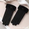 Warm gloves women's wool driving cold-proof piled thickened outdoor windproof riding winter gloves