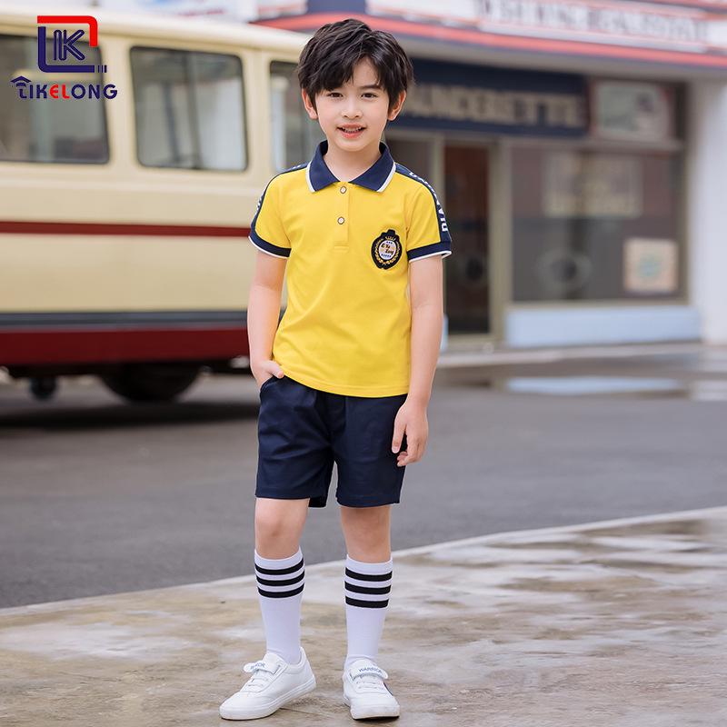 2025 Kids' Summer School Uniform: Short-Sleeve T-Shirt Sportswear for Kindergarten, Primary, and Secondary Students