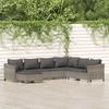Vidaxl 7-Cz. Set da Giardino, Cuscini, Grigio, Rattan PE