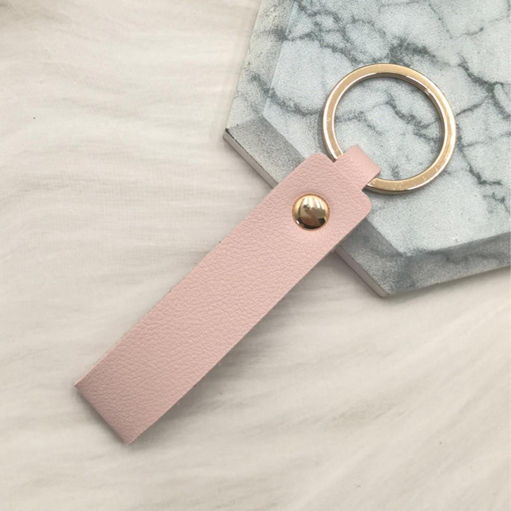 Creative Solid Color PU Leather Keychain | Small Gift for Business