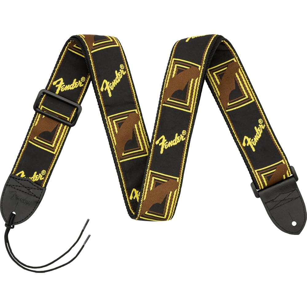 [Fender] Strap 2  Monogrammed Strap, Black/Yellow/Brown
