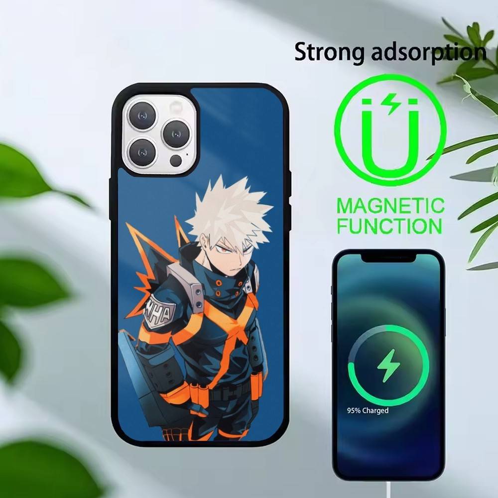 Katsuki Bakugo E-Hero Academia Phone Case For iPhone 17,16,15,14,13,Pro,Max,Plus,Magnetic For Magsafe Wireless Charging