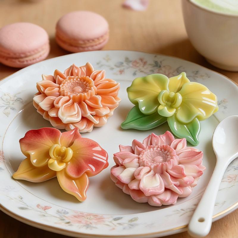 Professional 3D Flower Silicone Baking Molds For Creating Orchid Flower Shape Cake Toppers And Dessert Decoration