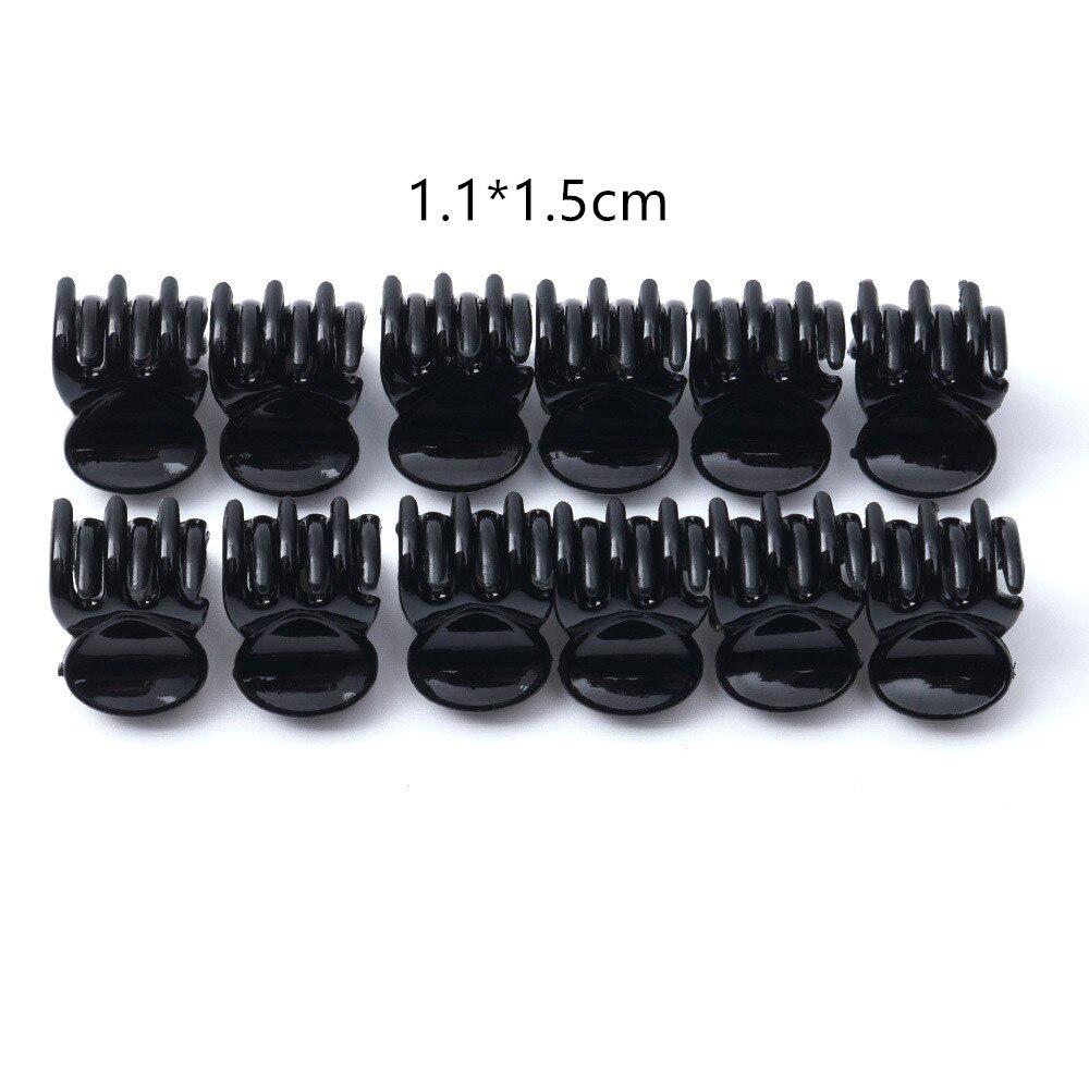 12Pcs/sets Fashion Black Crab Hair Claw Plastic Hairpins Hair Clips Clamp Hair Accessories For Gift