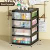 JOJAJU 1Pc Storage Box,Space-Saving Clear Drawer Organizer (2/3/4-Tier) Sort Office,Home,dormitory,Makeup, Pens, Jewelry