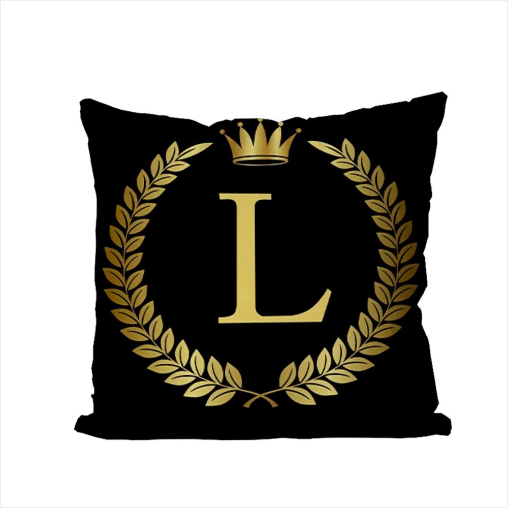 26 Letters Pillow Case For Car Sofa Decorative Home Doublesided Print Plush Square Throw Pillow Cushion Cover