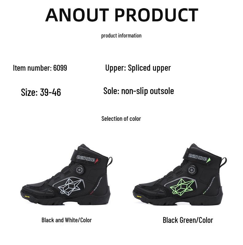 Botas Cortas Antideslizantes para Motocicleta Locomotive - Zapatos de Exterior para Carreras y Turismo para Hombre