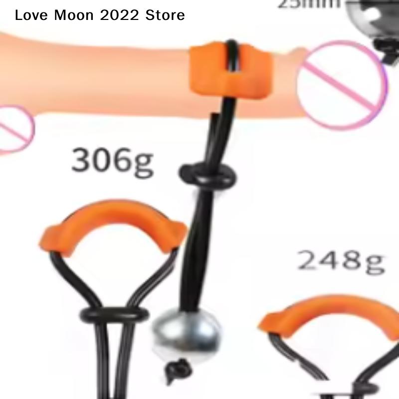 Male Weight-Bearing Penis Ring with Steel Ball Cock Ring Heavy Stretcher Penile Training Device Erection Extender Male Enhanceme