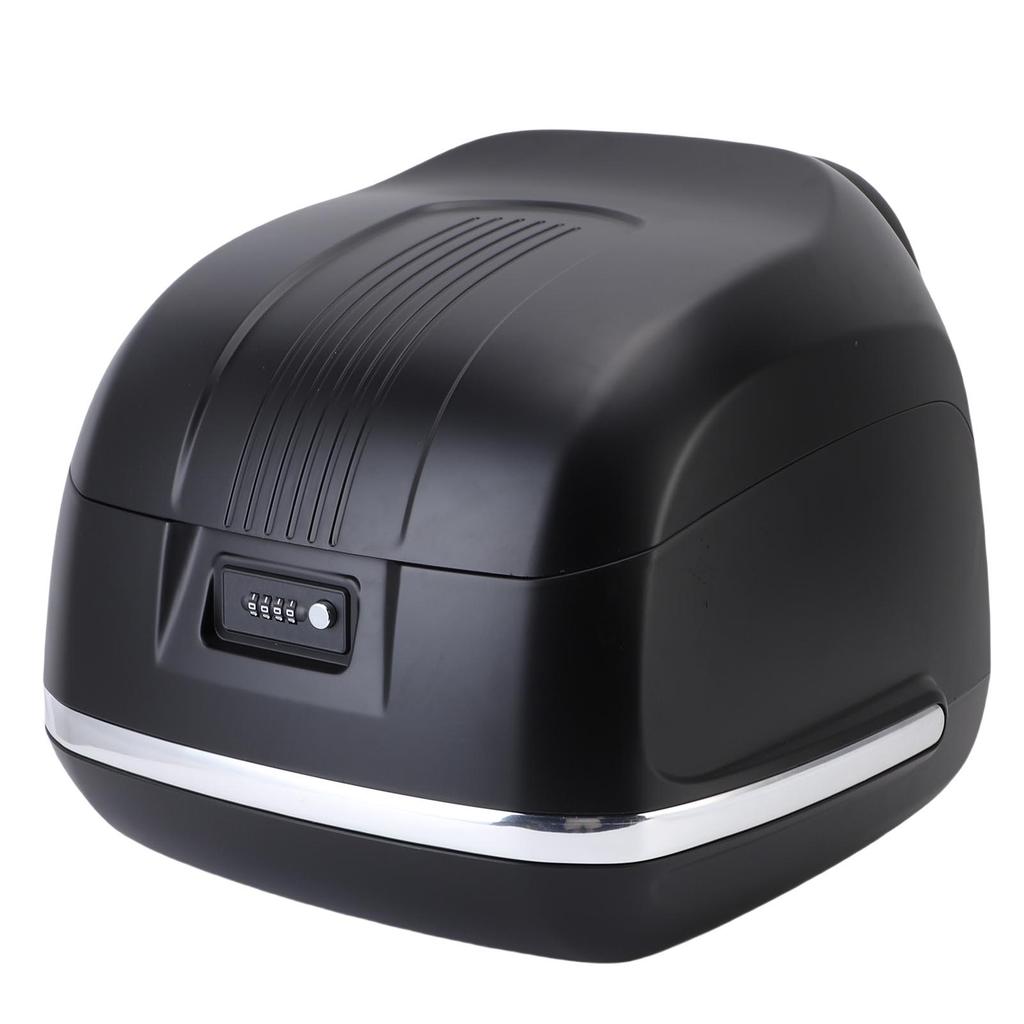 35L Universal Motorcycle Rear Case Vintage Water Proof Motorcycle Rear Top Box for Electric Scooters Black