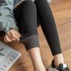 Plus Size Black Velvet Lined Slimming Elastic Leggings for Autumn/Winter
