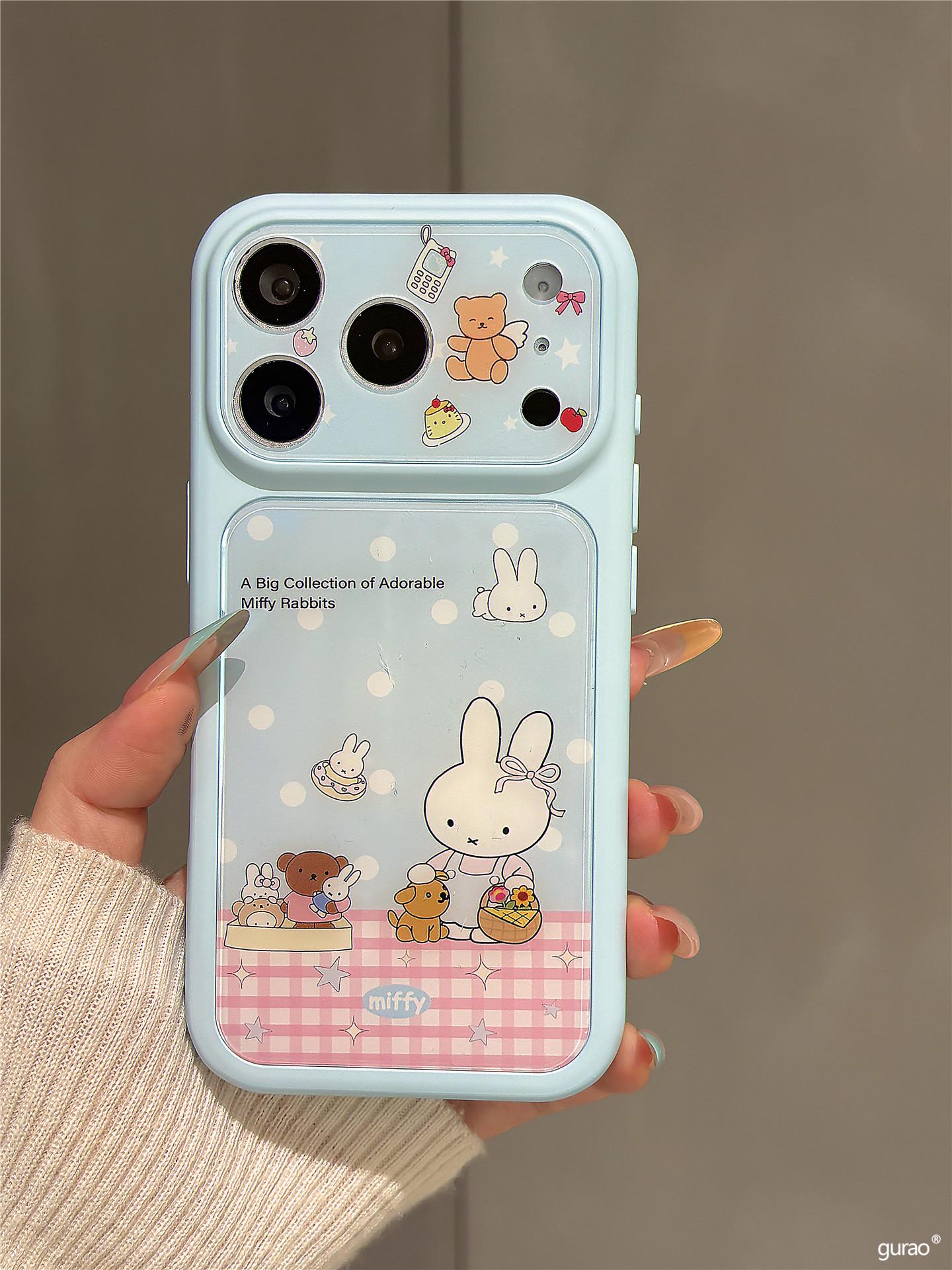 

Miffy Plaid Anti-Fall Phone Case for Apple 14pro, 15promax, 16pro, 17promax - High-End Protection iPhone 13 Pro