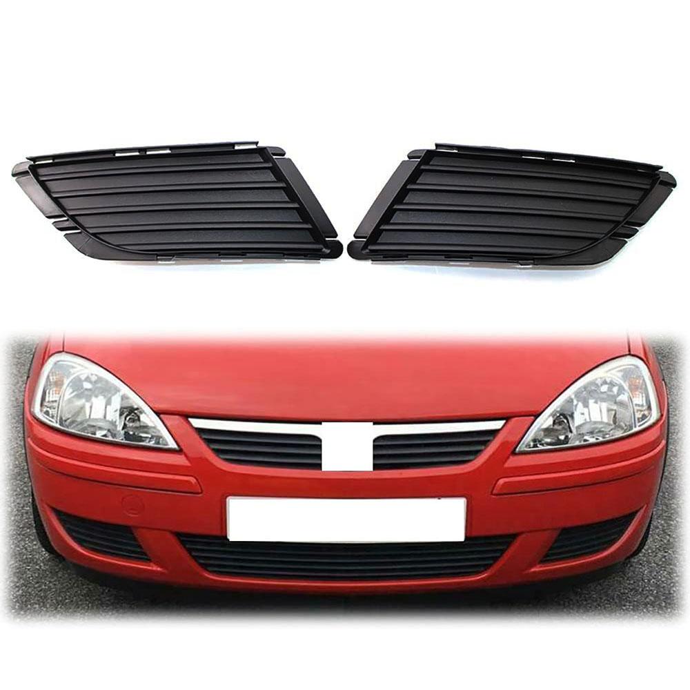 Left + Right Front Bumper Fog Light Cover Protector for Vauxhall Corsa C 2003-06