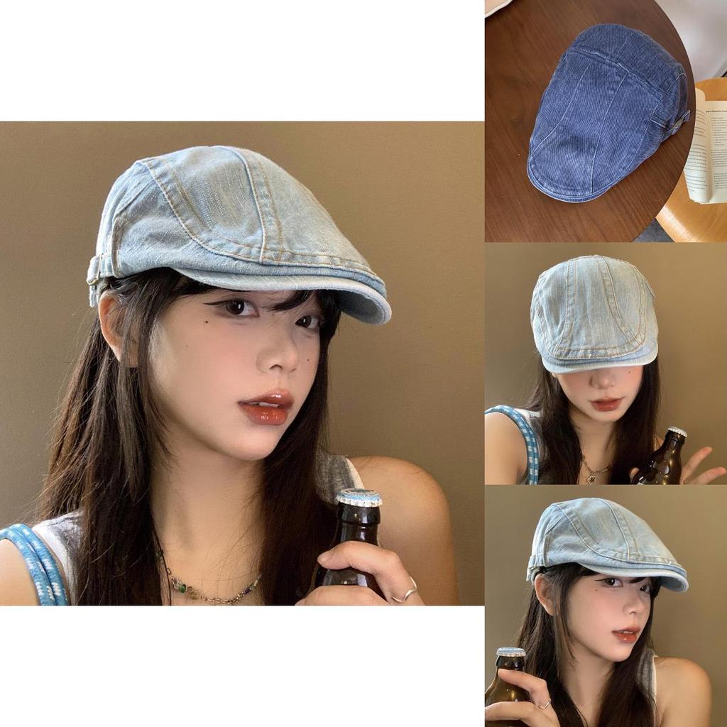 Fashionable Washable Denim Beret Hat In Various Colors For Spring And Summer
