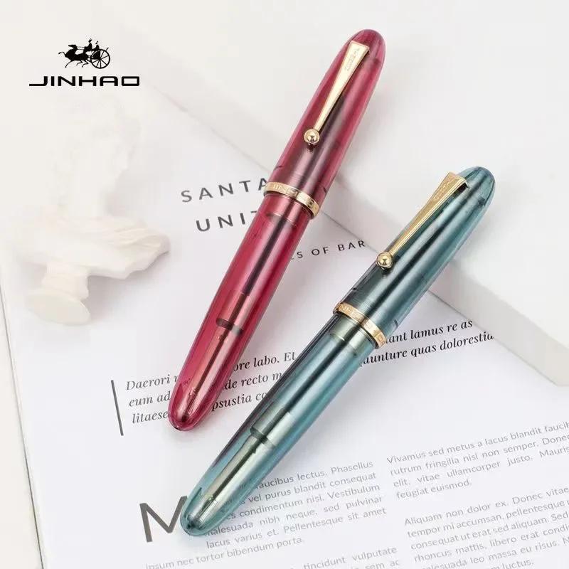 Luxury JinHao 9019 Dadao Fountain Pen Acrylic Transparent Spin Pen 40MM Nib Stationery Office School Supplies Writing Pens
