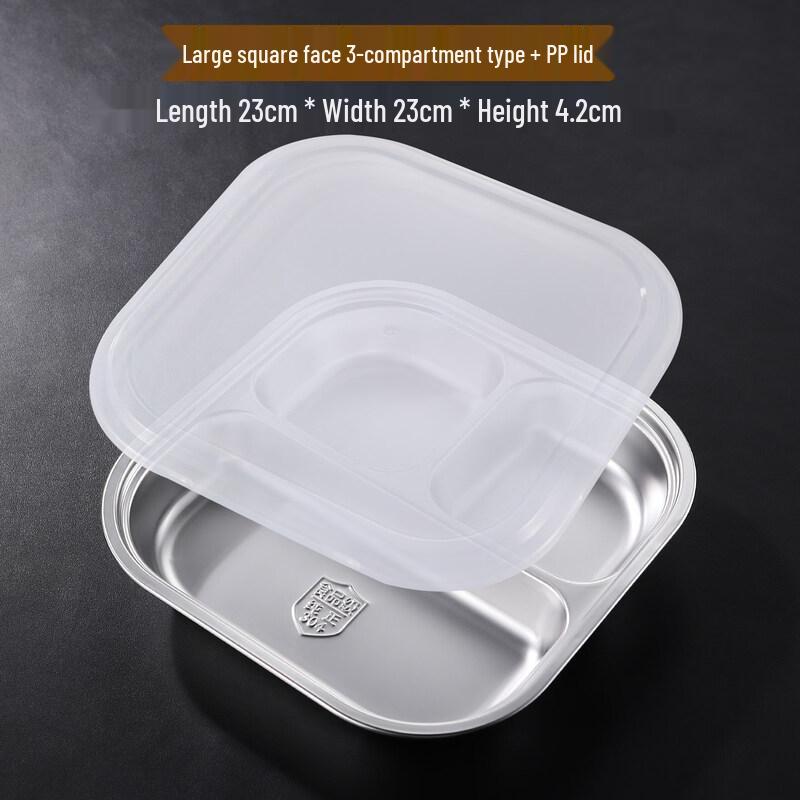 Food Grade 304 Stainless Steel Compartment Lunch Tray