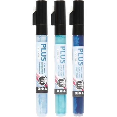 Acrylic Paint Markers - Plus Color - Set of 3 - 1-2 Mm Tip - Mixed - Adult