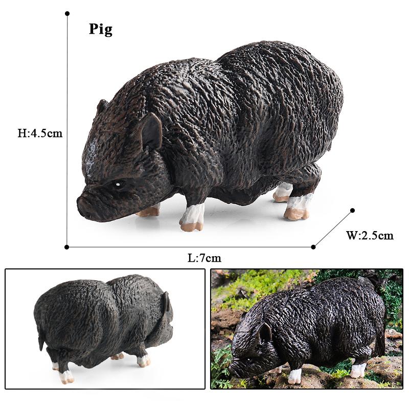 Oenux Poultry Farm Animals Model Simulation Pig Swine Sow Porcupine Boar Action Figures Figurine Lovely Educational Kids Toy