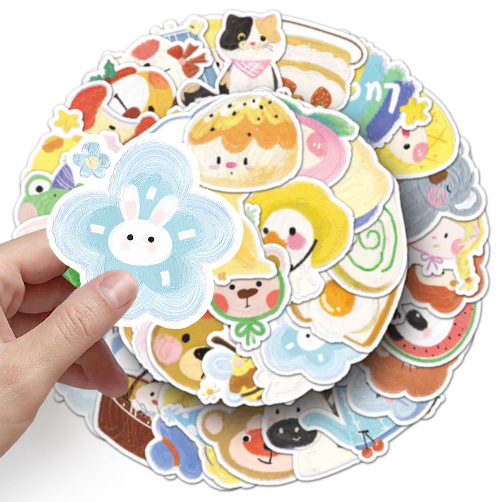 50 Ölgemälde Graffiti Aufkleber Cartoon Niedlich Handgemalt Guka Dekorative Handyhülle Handkonto Schreibwarenaufkleber