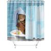 Waterproof Shower Curtain Digital 3D Printing Fun Animal Cat Shower Curtain Partition Curtain Shower Cloth