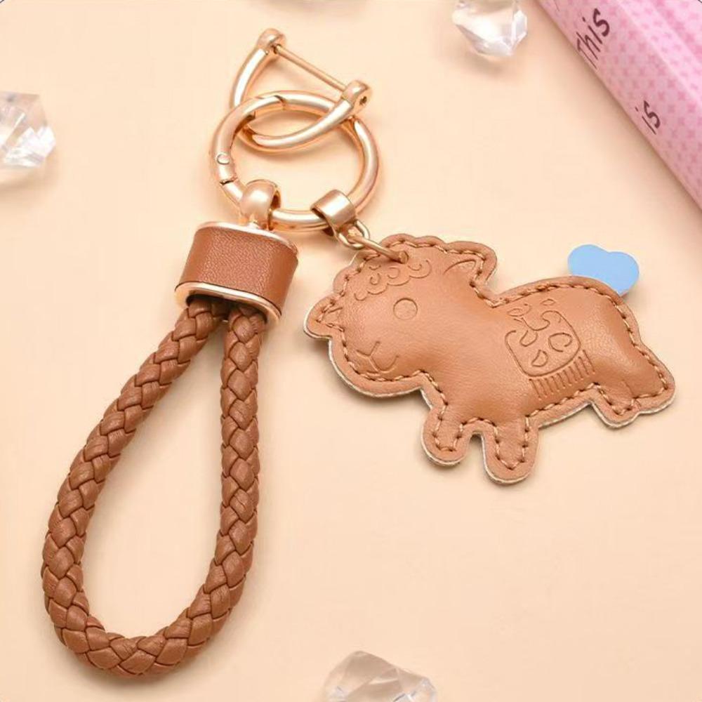 Cartoon Goat Pendant Wrist Strap Lamb Bag Charm Kawaii Goat Car Keychain Year of The Horse