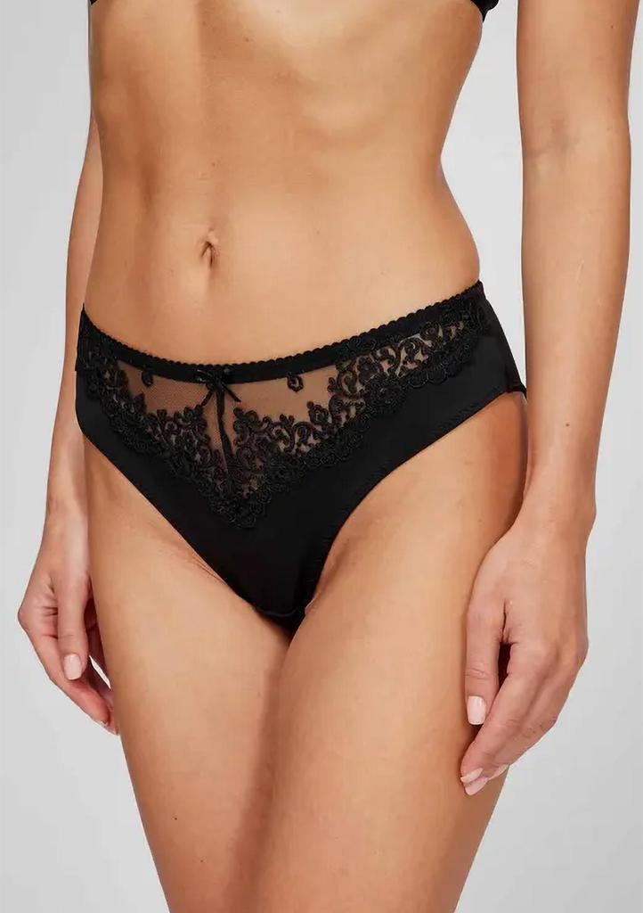 Black Women's Panties Made of Smooth Microfiber with Elegant Embroidery 3513 Eva Kleo