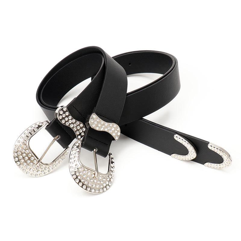 American Retro Rhinestone Women's Belt Jeans Skirt Accessories Fashionable Versatile Belt for Women